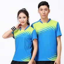 Новая спортивная рубашка для бадминтона Женская/Мужская, Спортивная теннисная рубашка, рубашка для настольного тенниса, быстросохнущая спортивная рубашка 8806