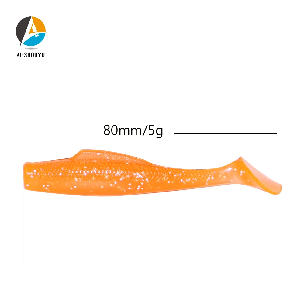 AI SHOUYU рыболовные приманки Minnow 6 шт. 80 мм 5 г мягкие силиконовые искусственные для