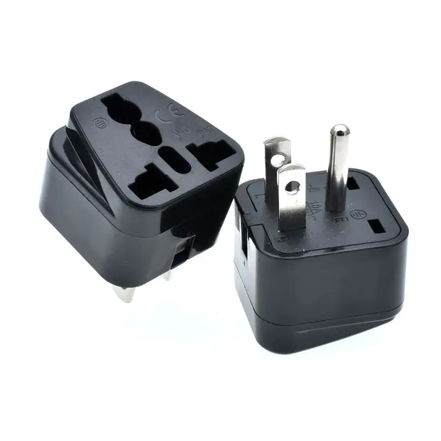 White Black Color Universal To Usa Canada Travel Plug Adapter White Black Color Universal To Usa Canada Travel Plug Adapter Converter Uk Us Au China 3 Pin American Socket Adaptor 2pcs