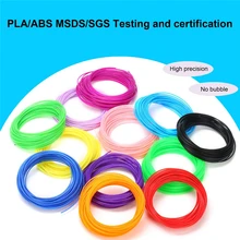 5m X 10/20 Colors/set Plastic for 3d Pen PLA/ABS/PCL 1.75mm 3D Printer Filament Printing Materials Extruder Accessories Parts
