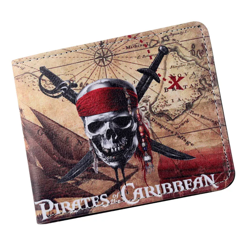 Billeteras de Piratas del Caribe para hombre, monedero