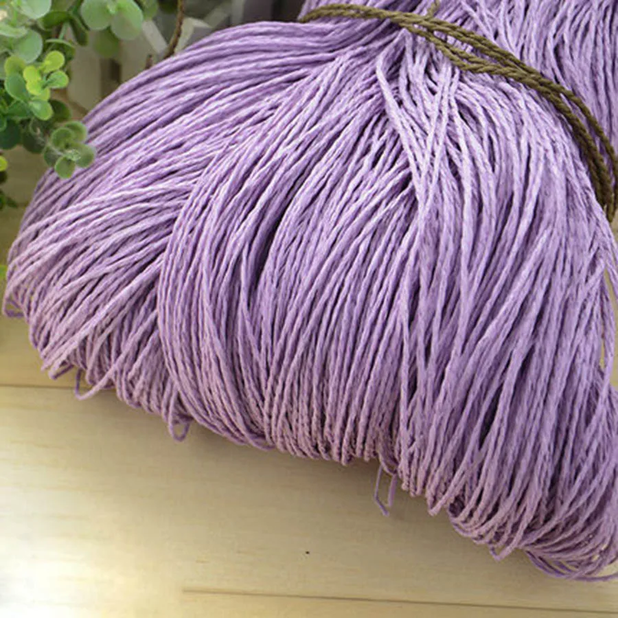 purple 6*100 г/упаковка летняя рафия бумага соломенное Вязание Пряжа цветная пряжа для шляпы ручной работы сумки корзины поставщик - Цвет: purple