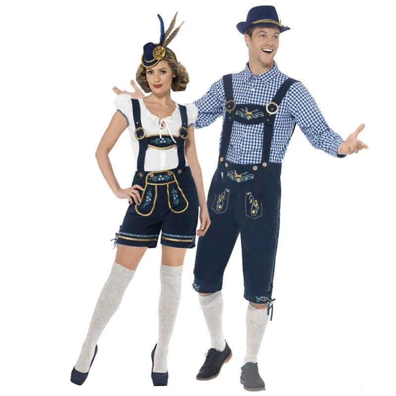 2018 New Couple Beer Wench Costume German Bavarian Beer Oktoberfest