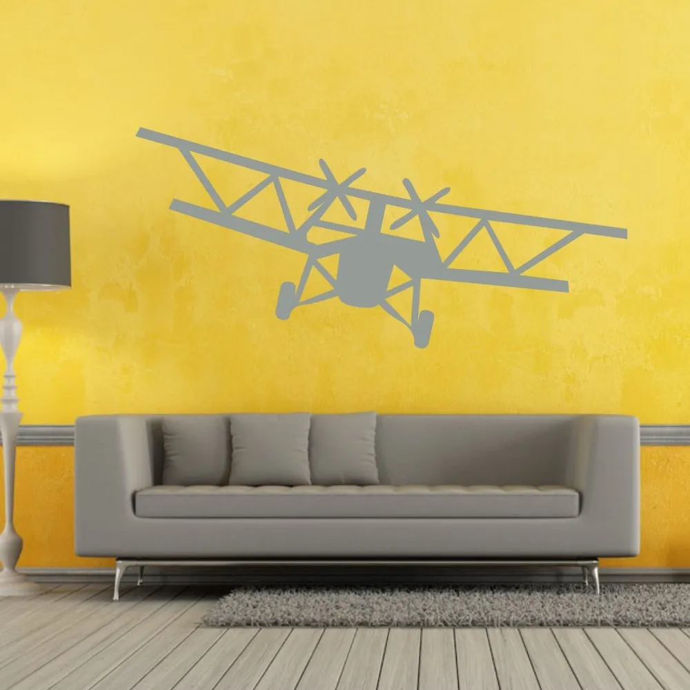Enorme bi aereo parete del vinile della decalcomania camere dei bambini della parete adesivi aereo decorazione.jpg