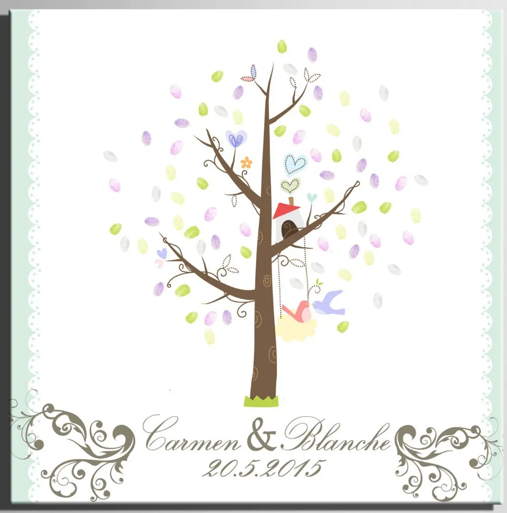 Diy Wedding Signature Book Personalized Fingerprint Tree Diy Wedding Signature Book Personalized Fingerprint Tree Guest New In Party Decorations From Home