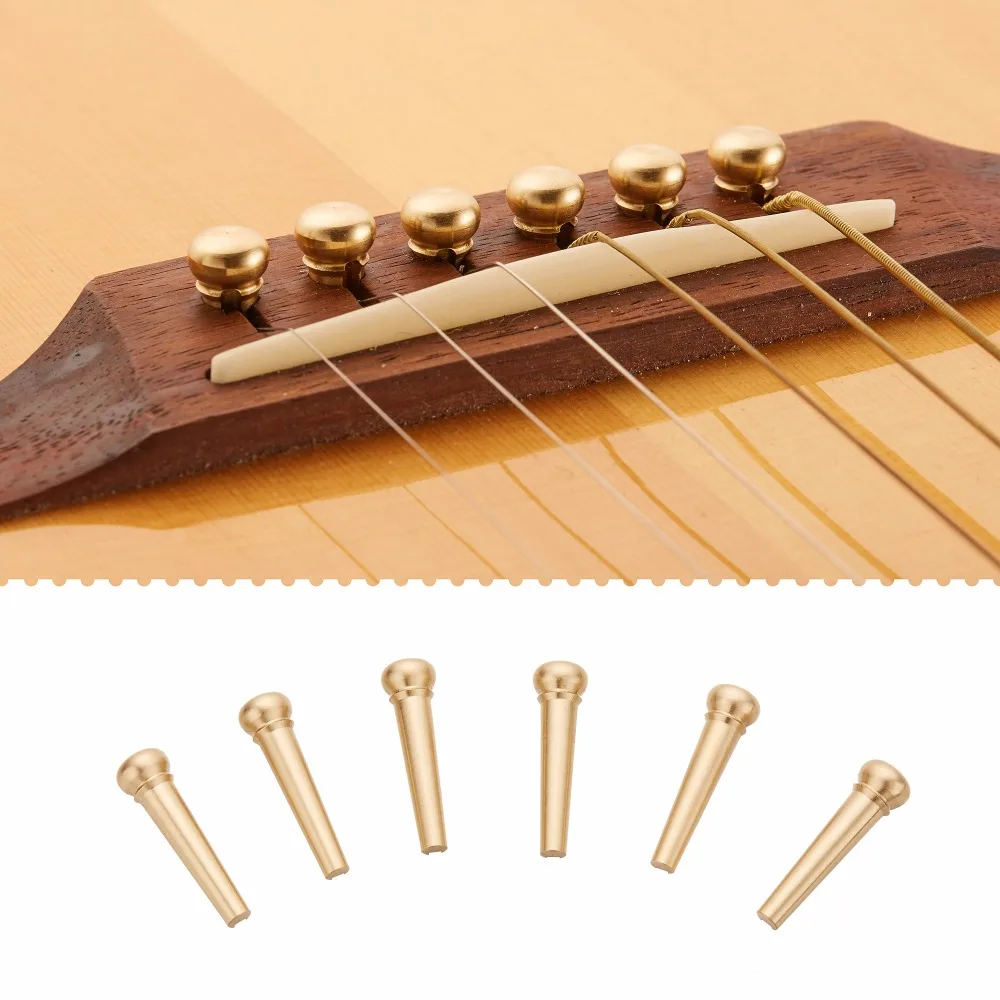 12 pcs Brass Acoustic Guitar Bridge Pin With Electric 28mm Length 5.1mm