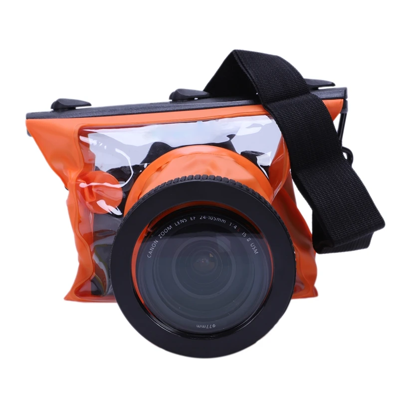 

Slr Camera Waterproof Case 5D3 For Canon 6D 5D2 700D For Nikon Underwater Camera Housing Case Diving Waterproof Dry BagOrange