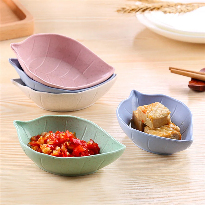 Креативный 4 шт./компл. четыре типа тарелок пшеничная соломенная приправа тарелка для закуски ЧИЛИ крем соус-Кетчуп туалетный соль тарелка набор
