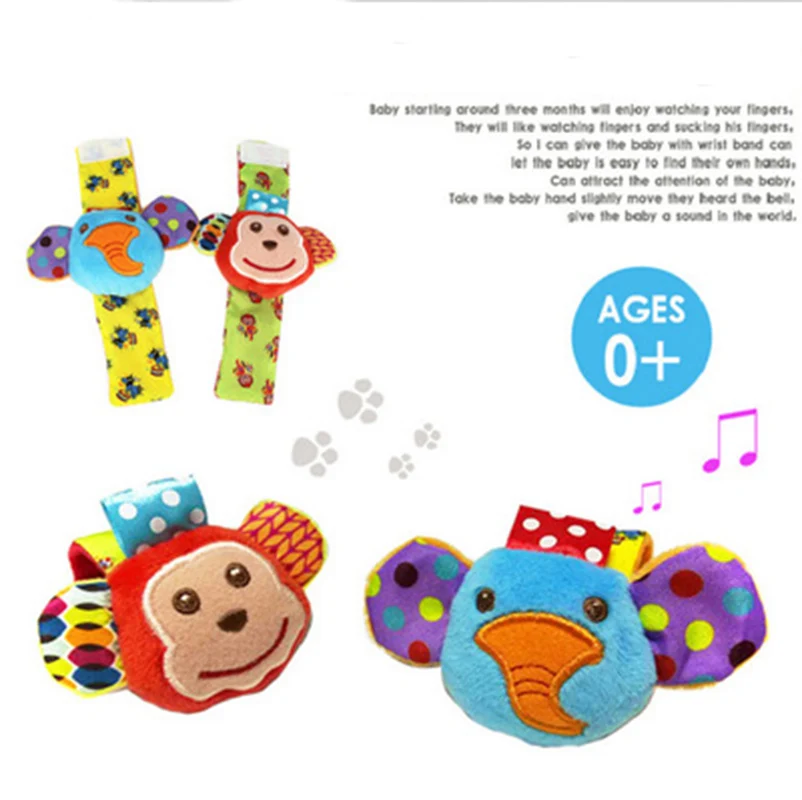 Baby Wrist Rattle Cartoon Soft Toys With Foot Socks Wrist Strap Educational Gift For 0-24 Months Baby Wrist Rattle Cartoon Soft Toys With Foot Socks Wrist Strap Educational Gift For 0-24 Months