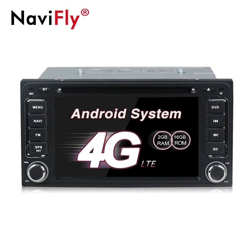 Top NaviFly 2 din Android 7.1 Car DVD gps navigation for Toyota Hilux yaris VIOS Camry Corolla RAV4 prado car radio audio Head Unit 0