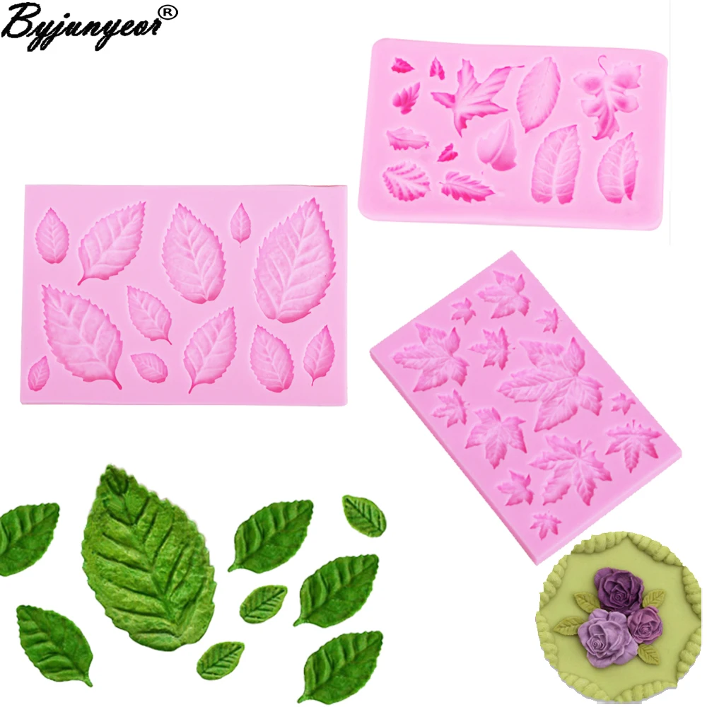 

M961 Sugarcraft Leaves Silicone Mold Candy Polymer Clay Fondant Mold Cake Decorationg Tool Flower Maple GumPaste Rose Leaf Mold