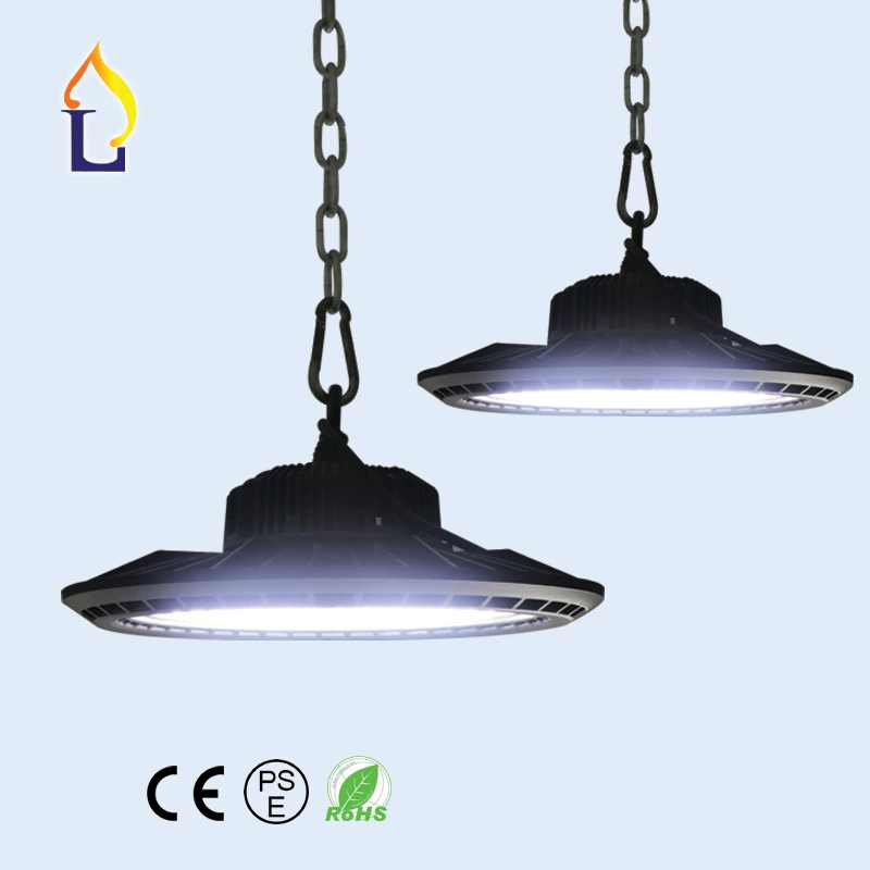 

5pcs/lot IP65 Waterproof 50W 100W 150W 200W UFO LED High Bay Lamp Light outdoor 5 year warranty 130Lm/w free shipping