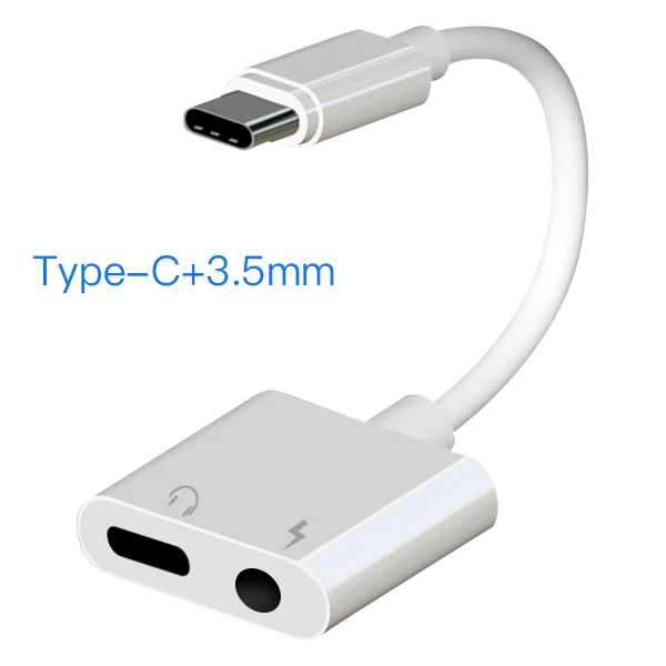 ACCEZZ DAC usb type C адаптер для быстрой зарядки для Xiaomi huawei 3,5 мм разъем для наушников аудио Aux разъем двойной адаптер type-C - Цвет: 3.5mm Type-c