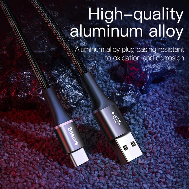 Baseus-Cable USB tipo C para móvil, Cable de carga rápida para Samsung S20, S10 Plus, Xiaomi, cargador de USB-C, 3m Baseus-Cable USB tipo C para móvil, Cable de carga rápida para Samsung S20, S10 Plus, Xiaomi, cargador de USB-C, 3m