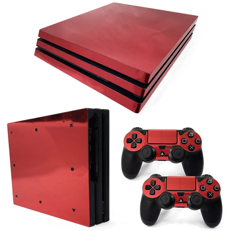 Виниловая наклейка для PS4 pro для sony PS4 pro Playstation 4 консоль+ 2 контроллера наклейка Аксессуары для игр - Цвет: Red