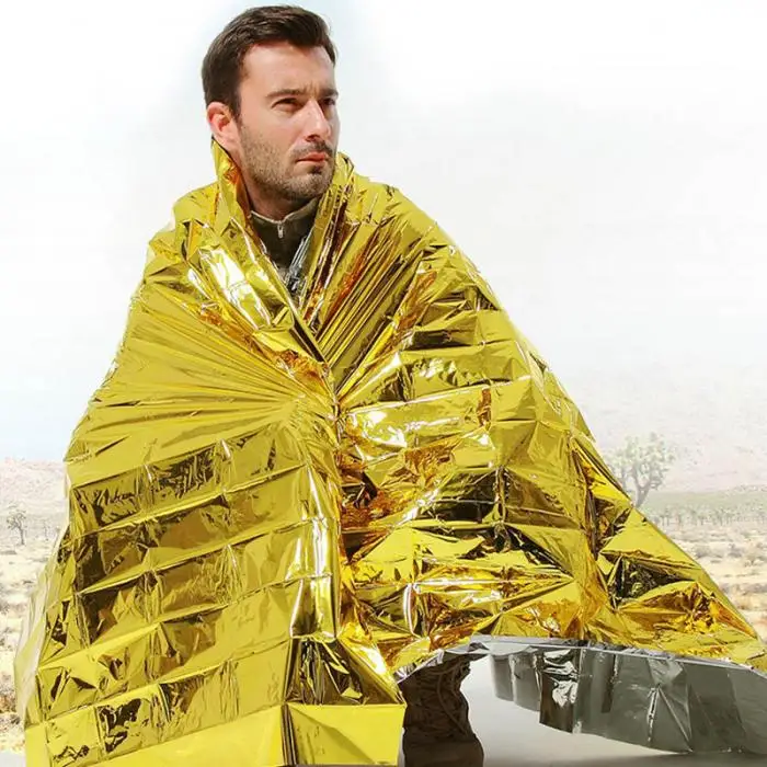 160x210 см аварийное фольга одеяло майларовое спасательные тепловые средства удерживает тепло тела для кемпинга SD998