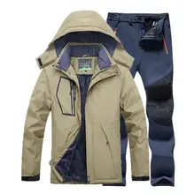 Winter Outdoor Men Waterproof Fleece Jacket Softshell Trousers Suit Camping Hiking Skiing Fishing Waterproof windbreaker sets saenshing waterproof softshell jacket men hiking fleece rain coat fishing windbreaker outdoor camping trekking soft shell jacket