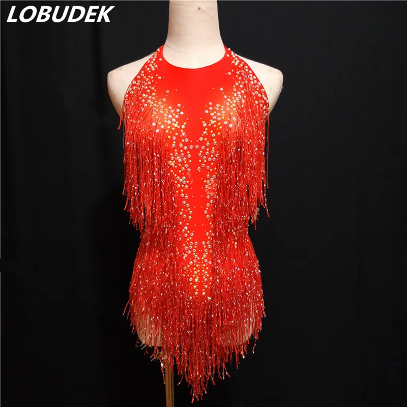 red sparkly jumpsuit