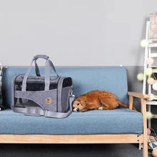 Авиакомпания утверждена Поезд Автомобиль Pet Перевозчик полиэстер волокно Сумка-переноска Перевозчик дышащий для собак кошек