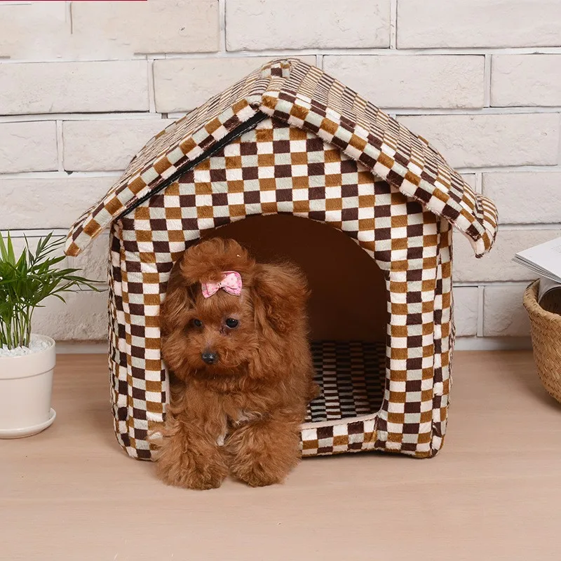 

Leopard Portable Pet Dog Bed Soft Material Dog House Warming Pet Cat Nest Summer and Winter Nest Kennel For Cat Puppy CW003