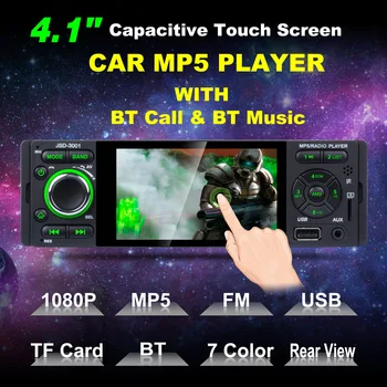 

Multifunction JSD-3001 TFT 1080P Touchscreen In-dash Radio Wireless Remote Control 4.1" Car Stereo Bluetooth MP5 FM Car Player
