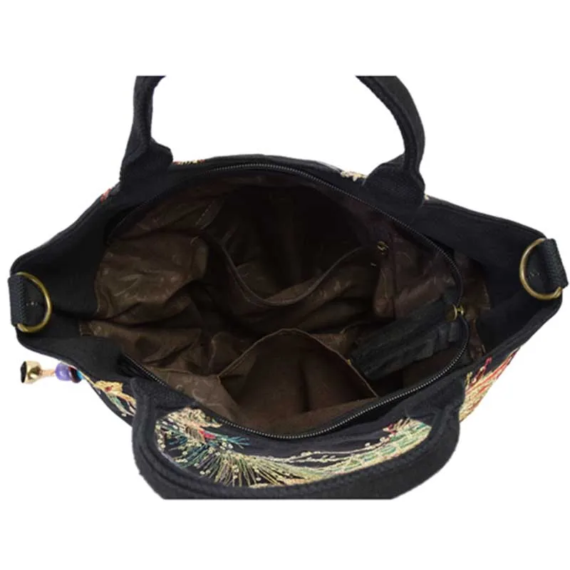 Women Vintage Shoulder Bags Peacock Embroidery Female Handbag Lady Messenger Bag Sequins Top-Handle Tote Crossbody SS7037 (2)