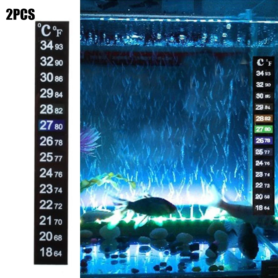 Термометр для аквариума с термометром, наклейка для аквариума, аксессуары для аквариума, цифровая двойная шкала, высокое качество, прочный