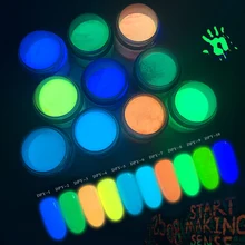 Ночной арт блеск погружения Флуоресцентный порошок тонкодисперсный Пигмент Блеск светящийся порошок для ногтей H7JP