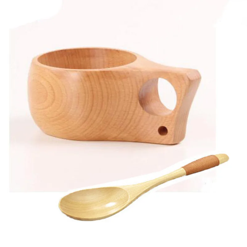 Винтажные Деревянные Кружки из бука с ручкой Kuksa молочные/кофейные/питьевые