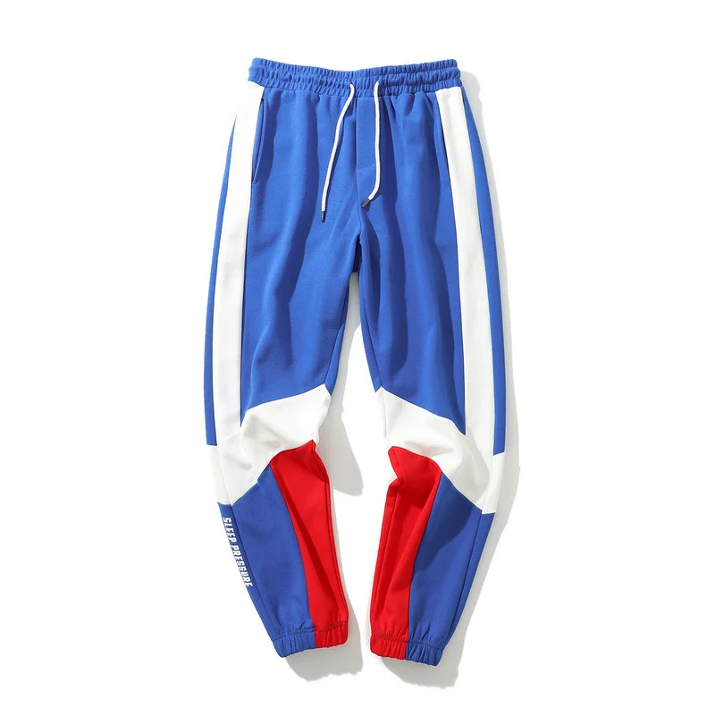 Aolamegs спортивные штаны в стиле пэчворк, цветные мужские штаны, высокая уличная эластичная талия, много цветов на выбор, свободные, на завязках, джоггеры, уличная одежда - Цвет: blue