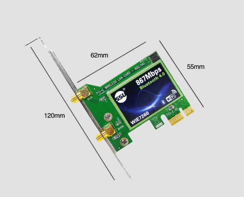 Беспроводной постоянного/переменного 802.11AC Dual Band Bluetooth4.0 PCIe Wi-Fi кард-Чипсет для 7260