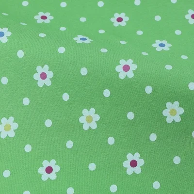 Buulqo 50*160 см детская трикотажная хлопчатобумажная ткань с цветочным принтом для изготовления детской одежды, ткань для рукоделия, детское стеганое трикотажное полотно - Цвет: Белый