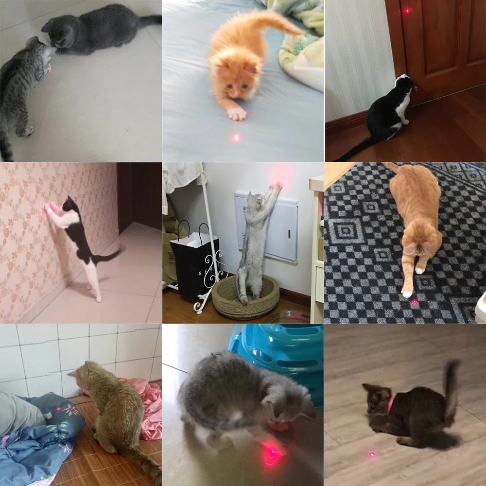 Cat Chaser Toys For Cats Kitten 2 in 1 Multi Function Funny Laser For Cat Toys Interactive LED FlashLight For Kedi Pet Products