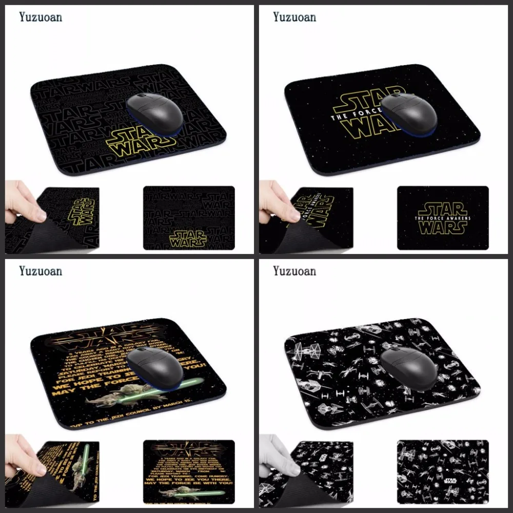 Yuzuoan Top Game Golden Star Wars Logo Computer Mouse Pad Mousepads Decorate Your Desk Non-Skid Rubber No Overlock Edge | Компьютеры и