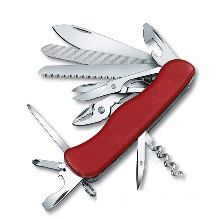 

111mm red Swiss knife, stainless steel camping equipment, Camping knife