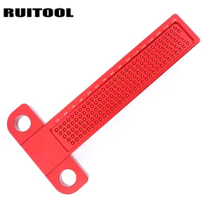 Инструмент для маркирования древесины Т-типа правитель 160 мм отверстие скрайбирования датчик Алюминий сплав скрещенные ноги измерительный инструмент - изображение