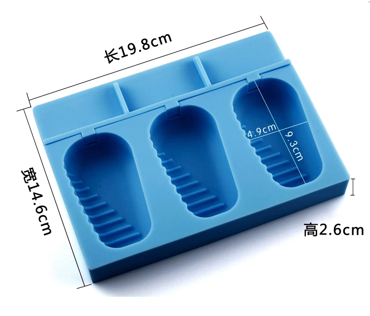 Качество приспособление для выпечки 3 прямоугольная с ячейками овальной формы для шоколада из силикона в форме леденца на палочке для Фруктового мороженого на палочке формы торт поп пресс-форм