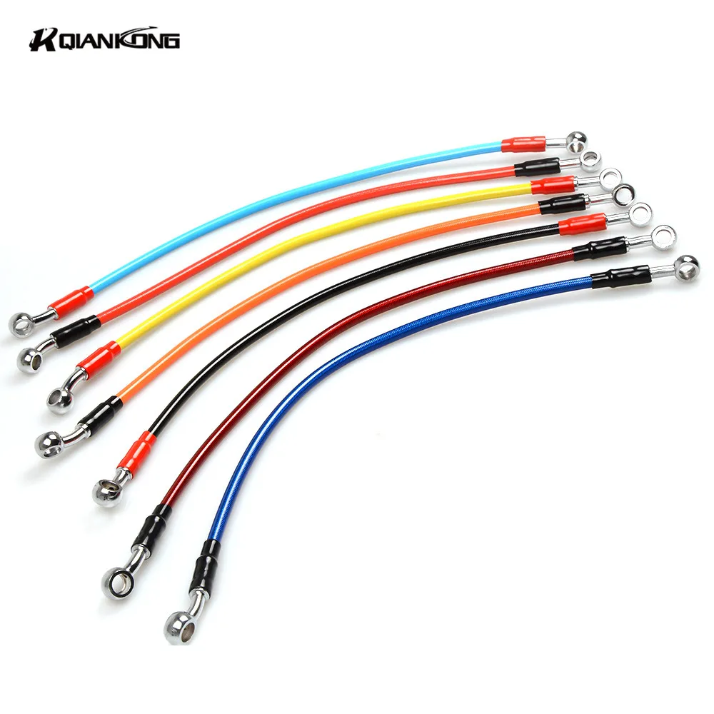 

450mm Universal Motorcycle Brake Oil Hose Line Pipe Hydraulic Reinforced Stainless Steel Braided Fit ATV Dirt Pit Bike Racing MX