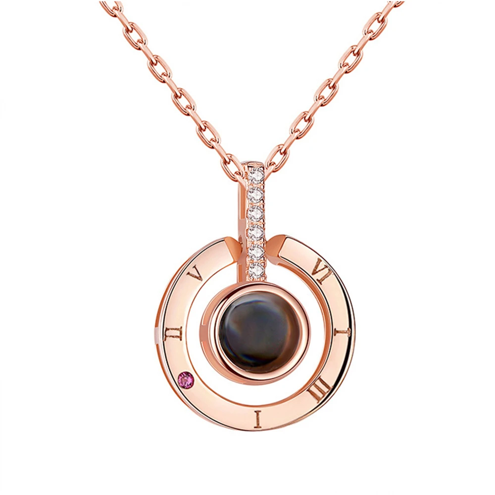 

N001 2019 New Style Necklace 100 language "I LOVE YOU" Forever Gifts With Crystal Necklace For Women Wedding Gift Europe DIY Jew