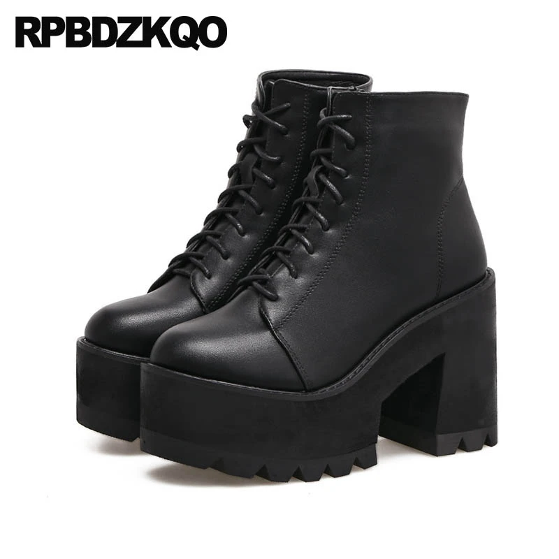 chunky platform boots lace up