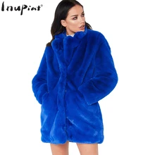 INUPIAT 2017 Winter Faux Fur Coat for Women Luxury Style Solid Thick Long Warm Fake Fur
