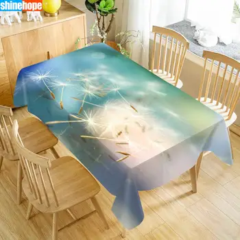 

Custom Dandelion Table Cloth Oxford Print Waterproof Oilproof Home Rectangular Party Table Cover 100X140cm/140X250cm