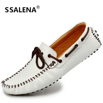 

Men Genuine Leather Casual Shoes 2020 Fashion Men Soft Bottom Loafers Moccasins Men's Slip On Flats Loafers Shoes AA20241