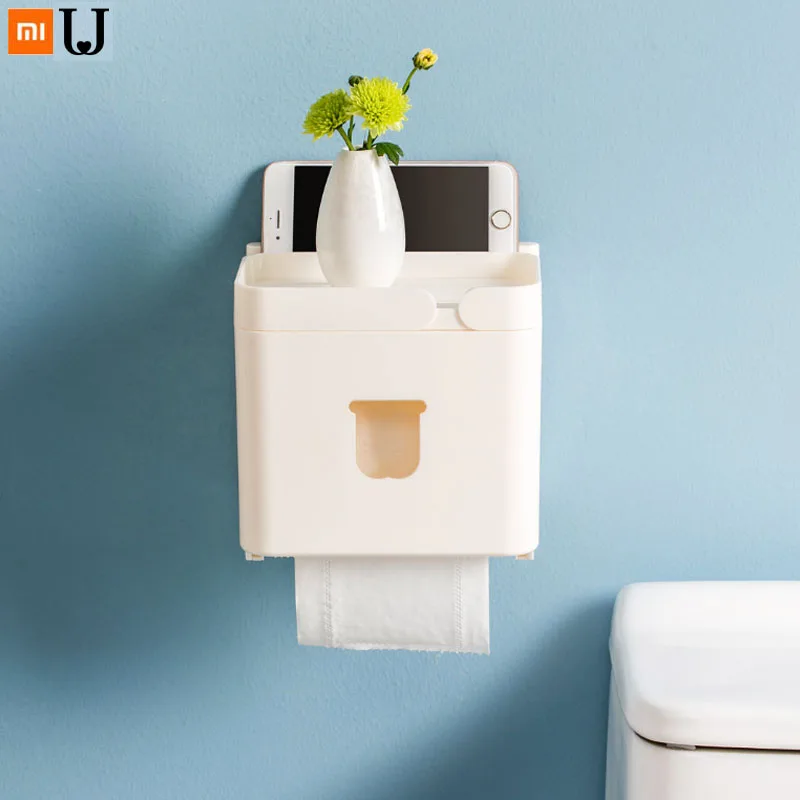 

Xiaomi Bathroom tissue box toilet paper holder rack toilet tray free punch waterproof paper roll tray
