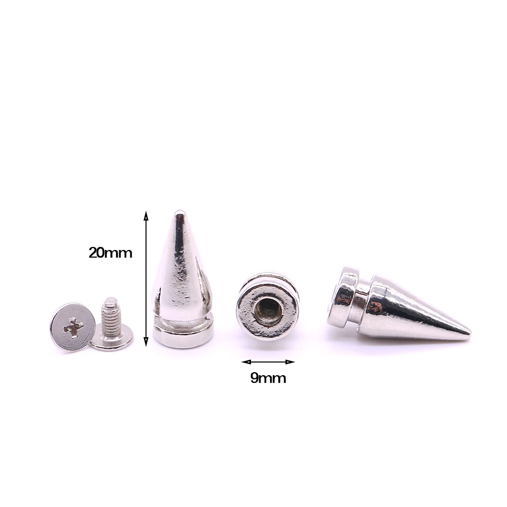 New 20sets/pack 9mm (Diameter), 20mm (Height)  Silver rivet stud rhinestone rivet decorative spike rivet studs B-34