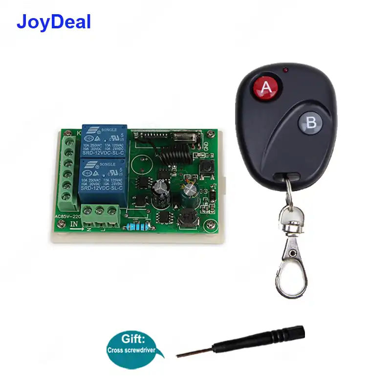 220V 2CH Channel Wireless RF Remote Control Receiver Relay Switch 433MH GS MW