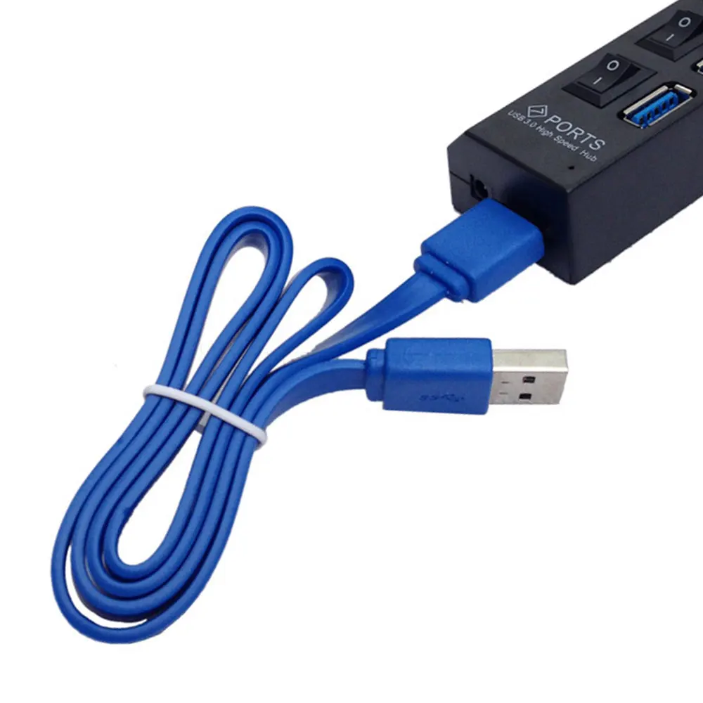 Kebidu высокоскоростной концентратор USB 3,0 светодиодный дисплей 4 порта с переключателем включения/выключения USB концентратор для настольного ноутбука