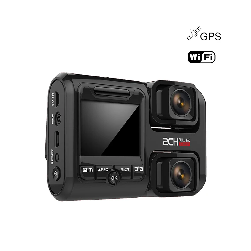 Видеорегистратор FHD1080P 2 дюйма двойная фронтальная камера функция GPS система ADAS