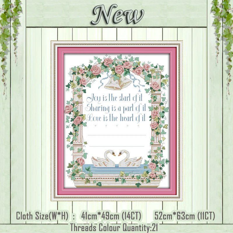 

Never to be parted flowers painting counted printed on the canvas DMC 11CT 14CT kits DIY Cross Stitch embroidery needlework Sets
