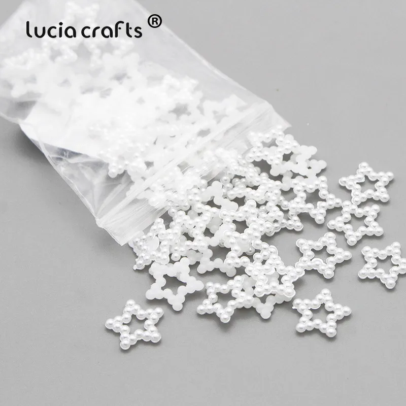 White Lucia crafts 48 шт./лот 12 мм мульти вариант звезда имитация жемчуга DIY художественные украшения аксессуары F0411 - Цвет: White